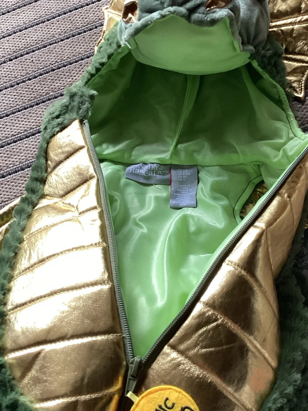 Dragon Baby Toddler Bubble Costume Ministry of Rascals Green Spikes Tail 12M NWT